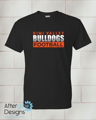 Bulldogs Fade Logo on Black 50/50 Tshirt