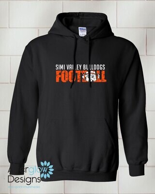 Bulldogs Weathered Logo on Black Pullover Hoodie