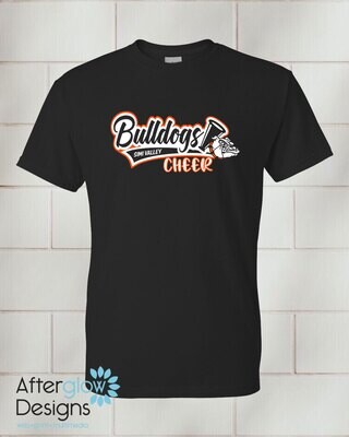 Bulldogs Cheer Logo on Black 50/50 Tshirt
