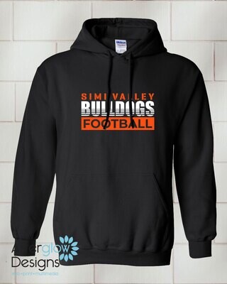 Bulldogs Fade Logo on Black Pullover Hoodie