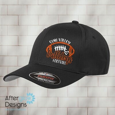 Bulldogs Football Heart Logo on Black Flexfit Hat
