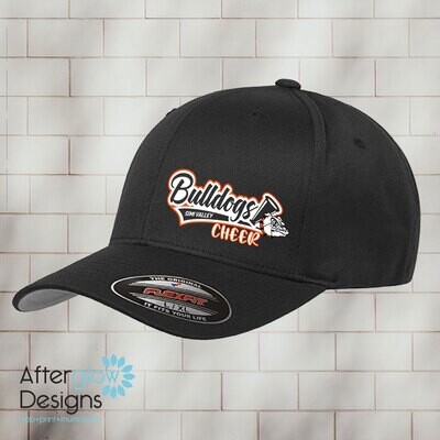 Bulldogs Cheer Logo on Black Flexfit Hat