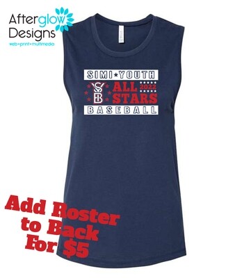2022 SYB ALL STARS on NAVY LADIES MUSCLE TANK