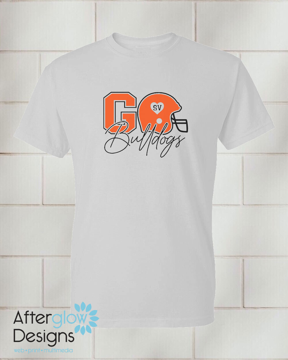 2023 Go Bulldogs Football Design on White 50/50 Tshirt