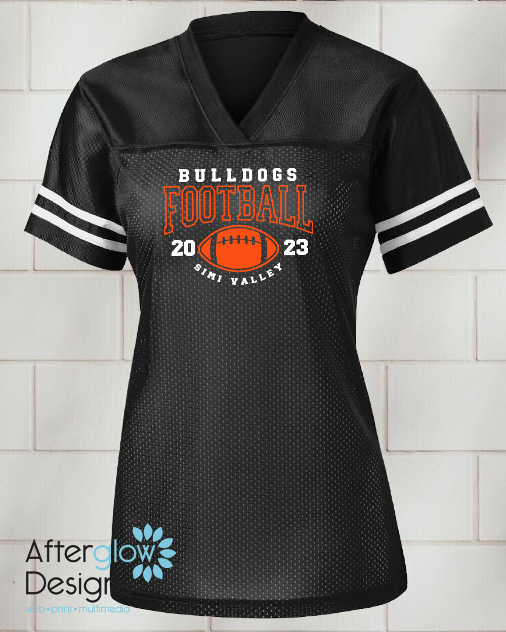 2023 Bulldogs Football Design on Ladies Black Replica Jersey – Cagers SV Basketball Online Store