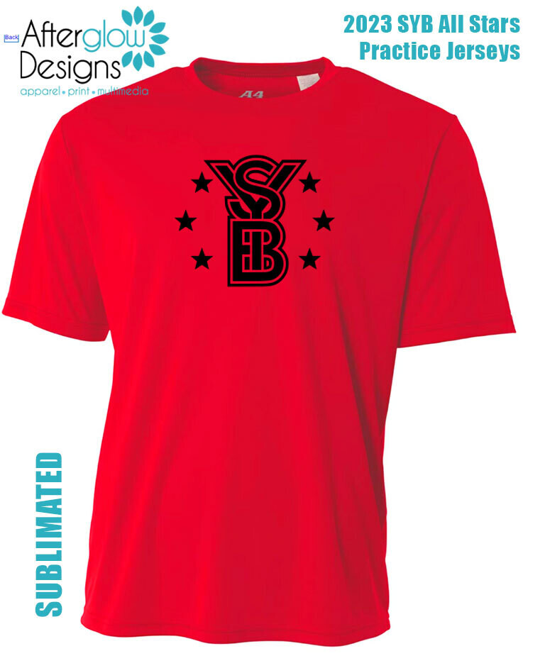 2023 SYB ALL STAR Practice Jersey - 5 Design in Middle on Charcoal Drifit