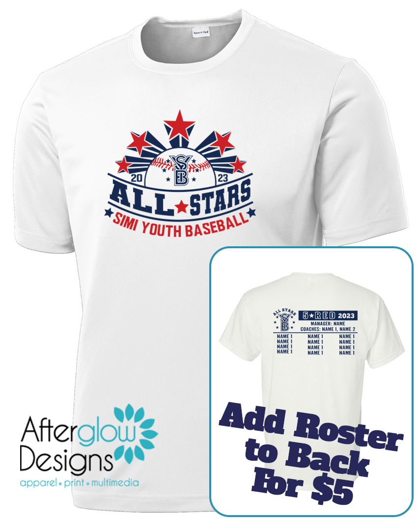 2023 SYB ALL STARS on White Drifit Tee – 2022 Birds Baseball Spirit Wear –  Afterglow Designs