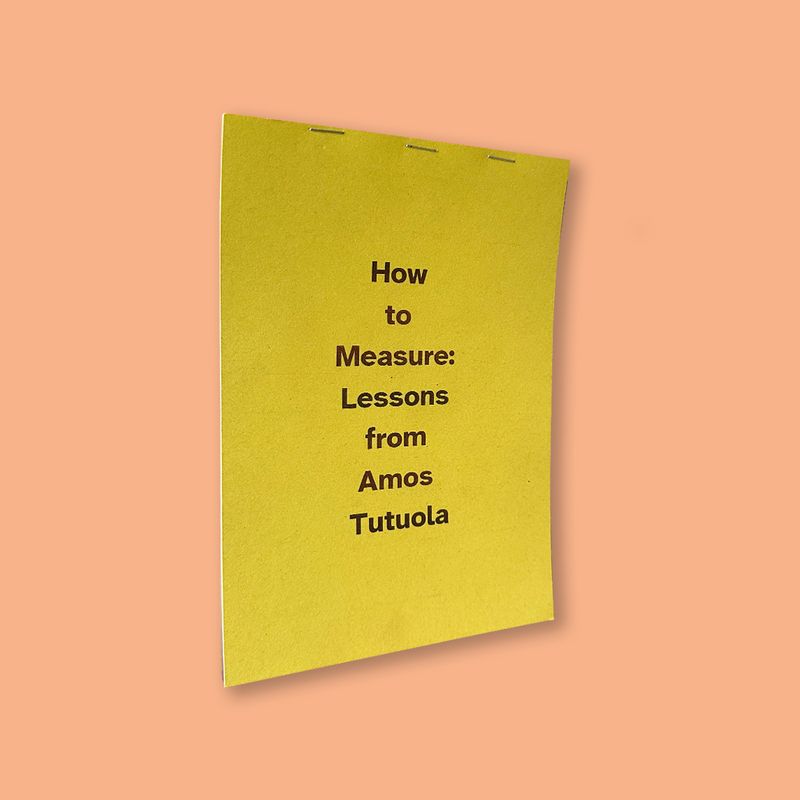 How to Measure: Lessons from Amos Tutuola by Erin Honeycutt (CUTT PRESS at Hopscotch reading room, 2023)