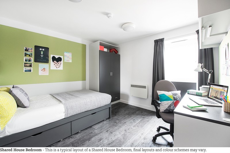 Single room apartment with private shower/WC and communal kitchen in Innsbruck student housing