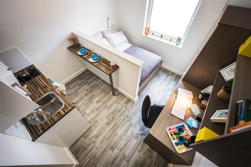Modern single room apartment in Graz with private shower/WC and kitchenette