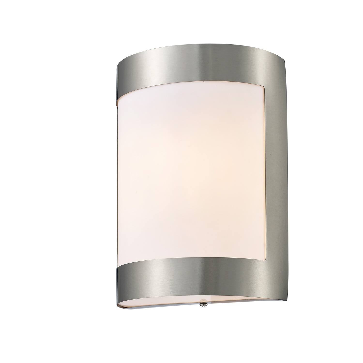 Clayton Outdoor Wall Lamp 1 Light E27 IP44 Stainless Steel/Opal