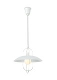 Riva Rise &amp; Fall Pendant 1 Light E27, Matt White/Opal White Glass Shade