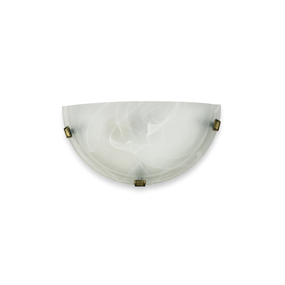 Chester 1 Light E27 Flush Wall Lamp, Polished Brass With Frosted Alabaster Glass