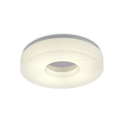 Joop IP44 24W LED Large Flush Ceiling Light, 4000K 2000lm CRI80, Polished Chrome With White Acrylic Diffuser