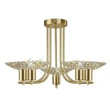 Ellen Semi Ceiling 5 Light Satin Brass/Crystal