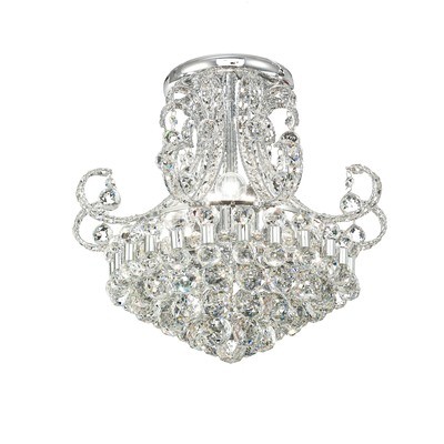 Pearl Ceiling Round 9 Light Polished Chrome/Crystal