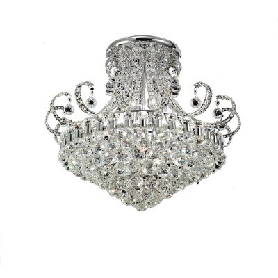 Pearl Ceiling Round 12 Light Polished Chrome/Crystal