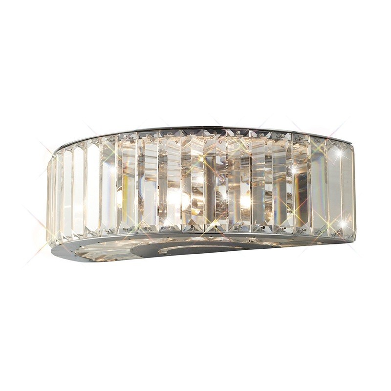 Turm Wall Lamp 3 Light Polished Chrome/Crystal