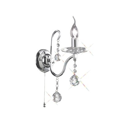 Bianco Wall Lamp Switched 1 Light Polished Chrome/Crystal