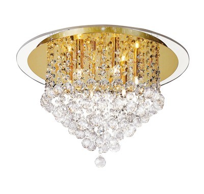 Atla Ceiling 6 Light French Gold/Crystal