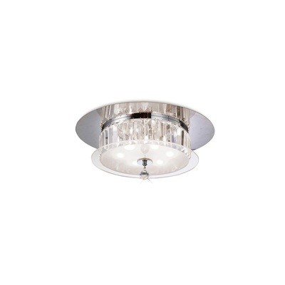 Tosca Ceiling Round 6 Light Polished Chrome/Glass/Crystal