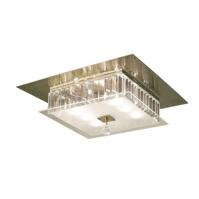 Tosca Ceiling Square 6 Light Antique Brass/Glass/Crystal