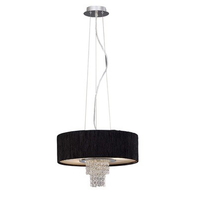 Nerissa Pendant With Black or White Shade 4 Light Polished Chrome/Crystal
