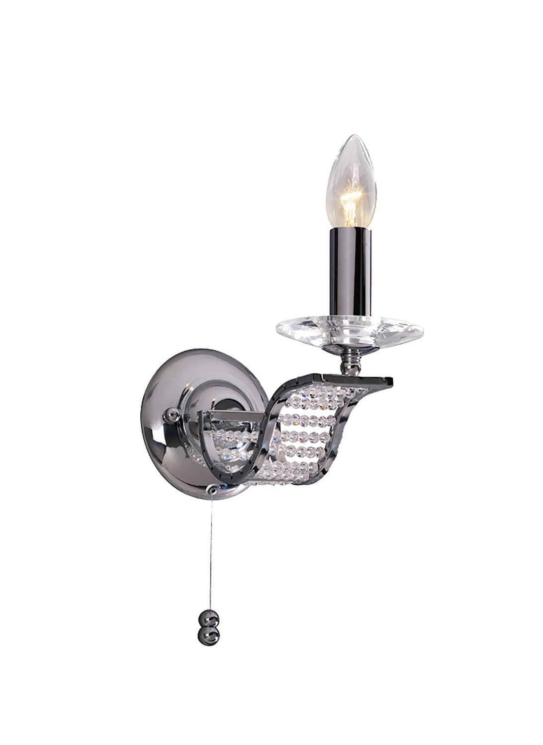 Niobe Wall Lamp Switched 1 Light Polished Chrome/Crystal
