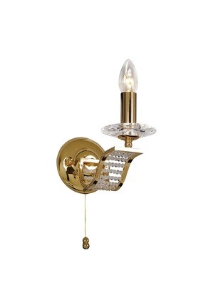 Niobe Wall Lamp 1 Light French Gold/Crystal