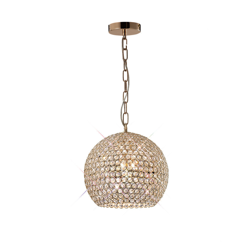 Ava Pendant 5 Light French Gold/Crystal