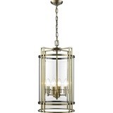 WINSTON Pendant 4xE14 Light Antique Brass/Glass