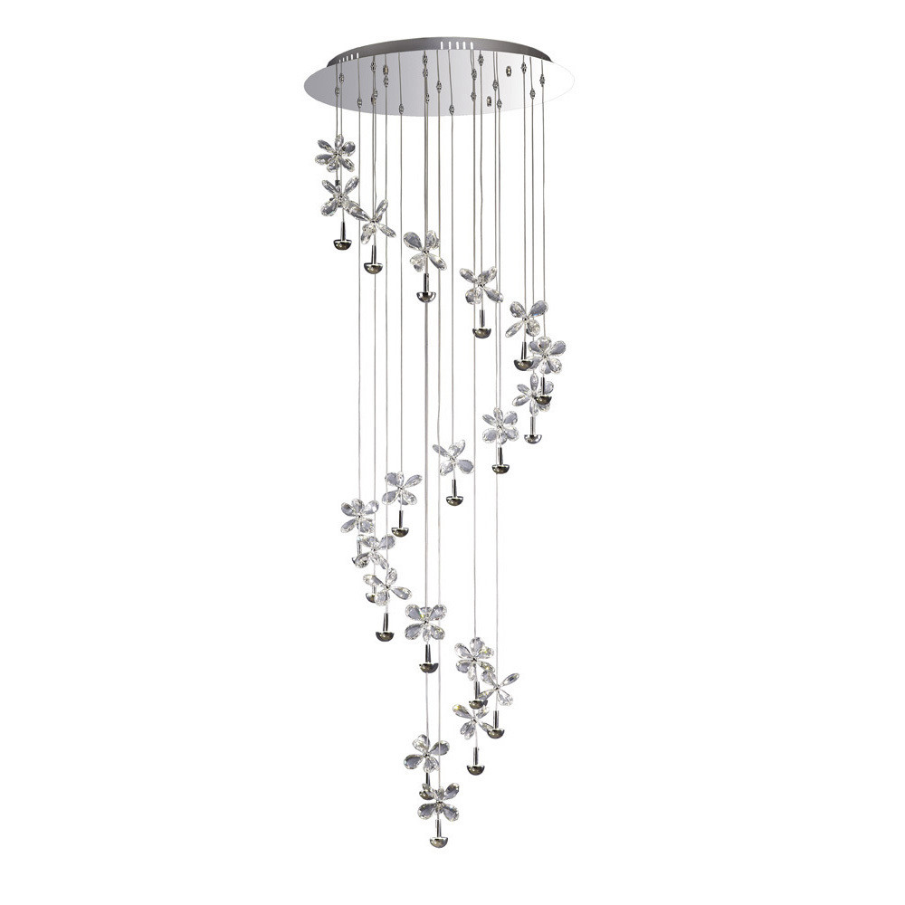 Aviva Pendant 20 Light 4000K LED Polished Chrome/Crystal