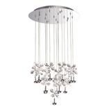 Aviva Pendant Round 16 Light 4000K LED Polished Chrome/Crystal