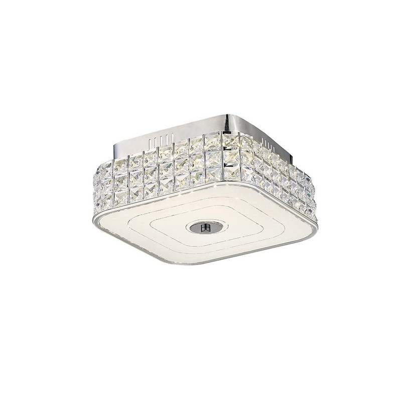 Hawthorne Square Ceiling 18W 1050lm LED 4000K Polished Chrome/Crystal