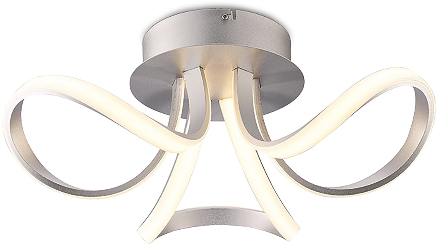 Mantra M4989 Knot Ceiling 36W LED 2 Looped Arms 3000K, 2850lm, Silver/Frosted Acrylic, 3yrs Warranty