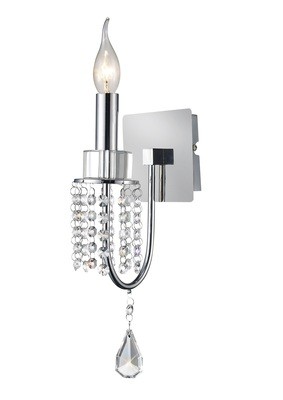 Emily Wall Lamp Switched 1 Light Polished Chrome/Crystal