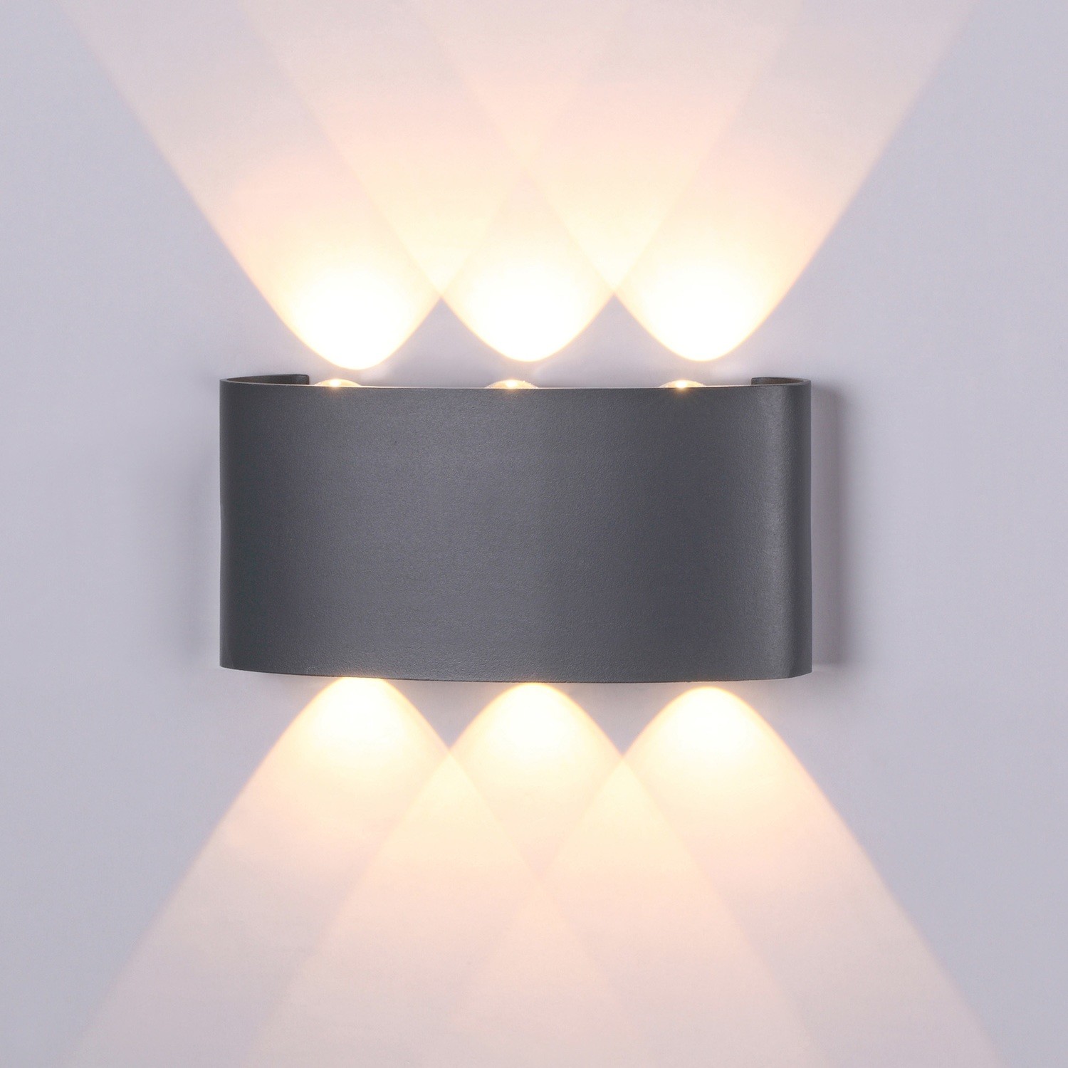 Symmetry Wall Lamp, 6W LED, 3000K, 450lm, IP54, Anthracite