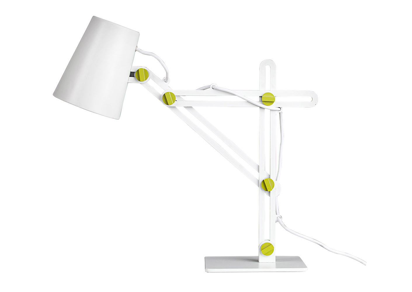 Looker Table Lamp 1 Light E27, Matt White/Green