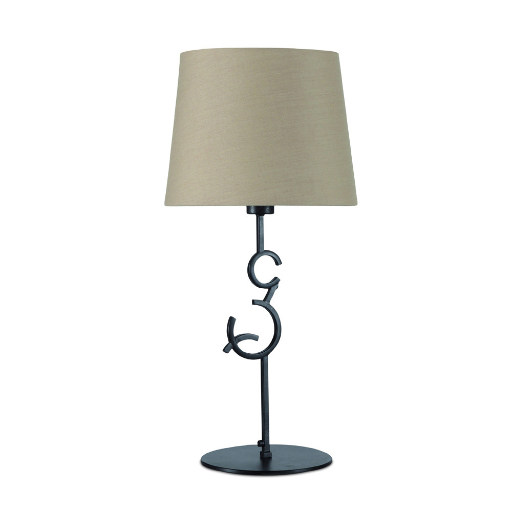 Argi Table Lamp 1 Light E27 Large With Taupe Shade Brown Oxide
