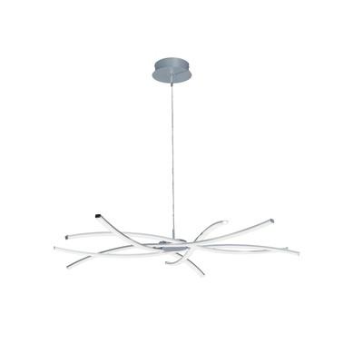 Aire LED Pendant 100cm Round 60W 3000K, 4800lm, Dimmable Silver/Frosted Acrylic/Polished Chrome