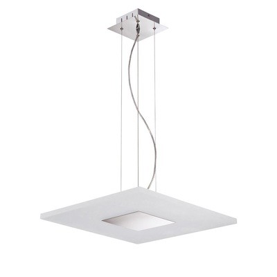 Notte Pendant 28W LED Square 3000K, 1700lm, Polished Chrome/Frosted Acrylic, 3yrs Warranty
