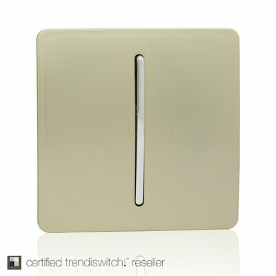 Trendi, Artistic Modern 1 Gang Retractive Home Auto.Switch Champagne Gold Finish, BRITISH MADE, 5yrs warranty