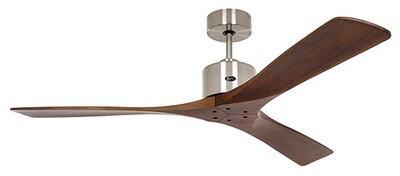 MACAU Ø132cm Brushed Nickel/Walnut Solid Wood ceiling fan with remote control