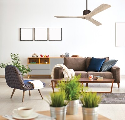 MACAU Ø132cm Oil Rubbed Bronze/Natural Solid Wood ceiling fan with remote control