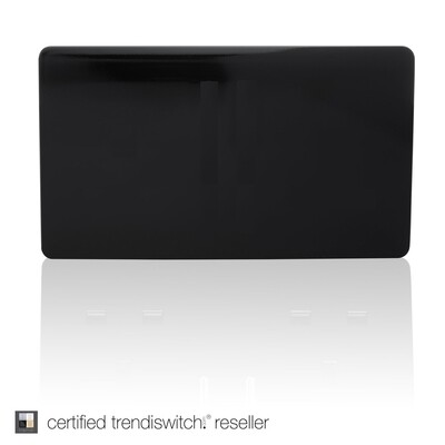 Trendi, Artistic Modern Double Blanking Plate, Gloss Black Finish, BRITISH MADE, 5yrs warranty