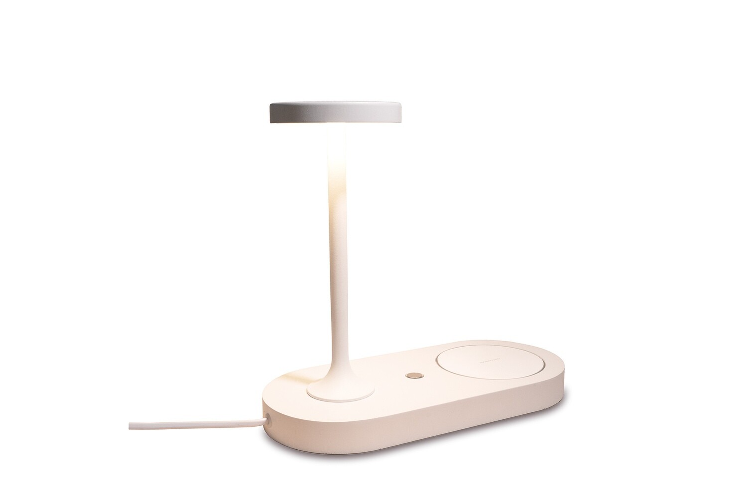 Ceres Table Lamp With Mobile Phone Induction Charger & USB Charger, 6W LED, 3000K, 450lm, White