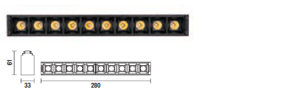 kush lighting system linear dark 22W 3000K