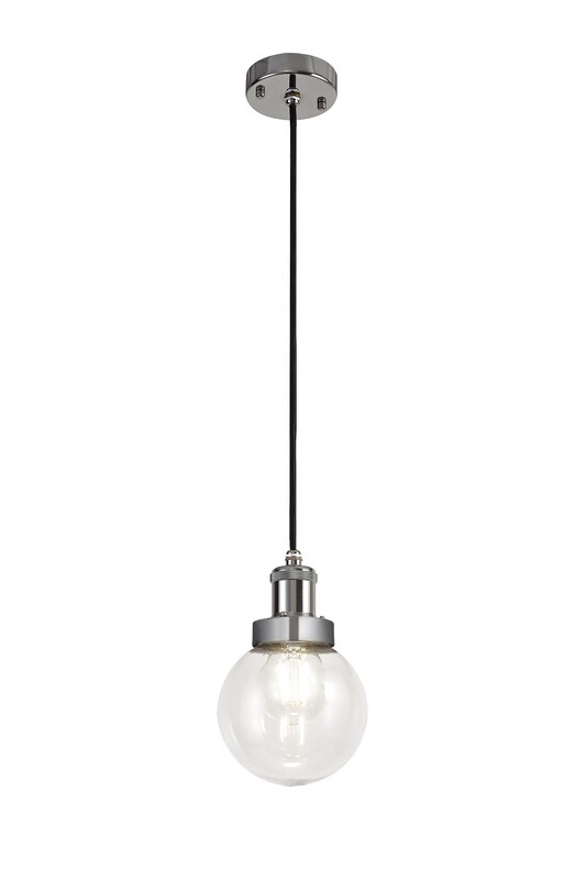 Juliet Pendant 1 Light E27 IP65 Exterior Titanium Silver/Polished Chrome