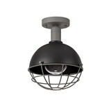 Rami Ceiling, 1 Light E27, IP65, Matt Black/Grey