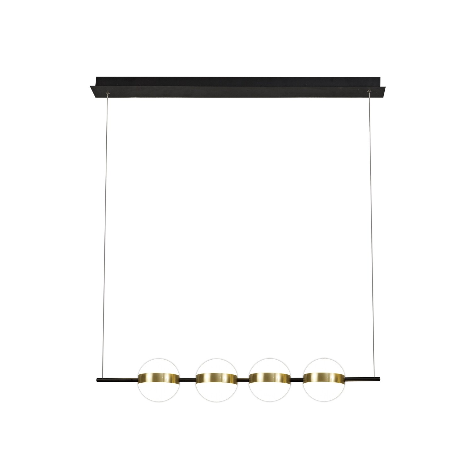 Fidel Linear Pendant 4 Light, 32W LED, 3000K, 2400lm, Gold/Black